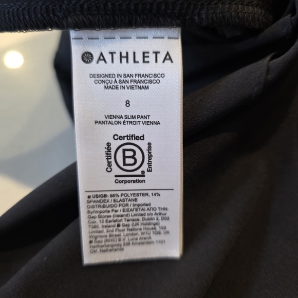 Athleta Vienna Slim Pants Black Size 8 Work Career Stretch - Picture 12 of 13